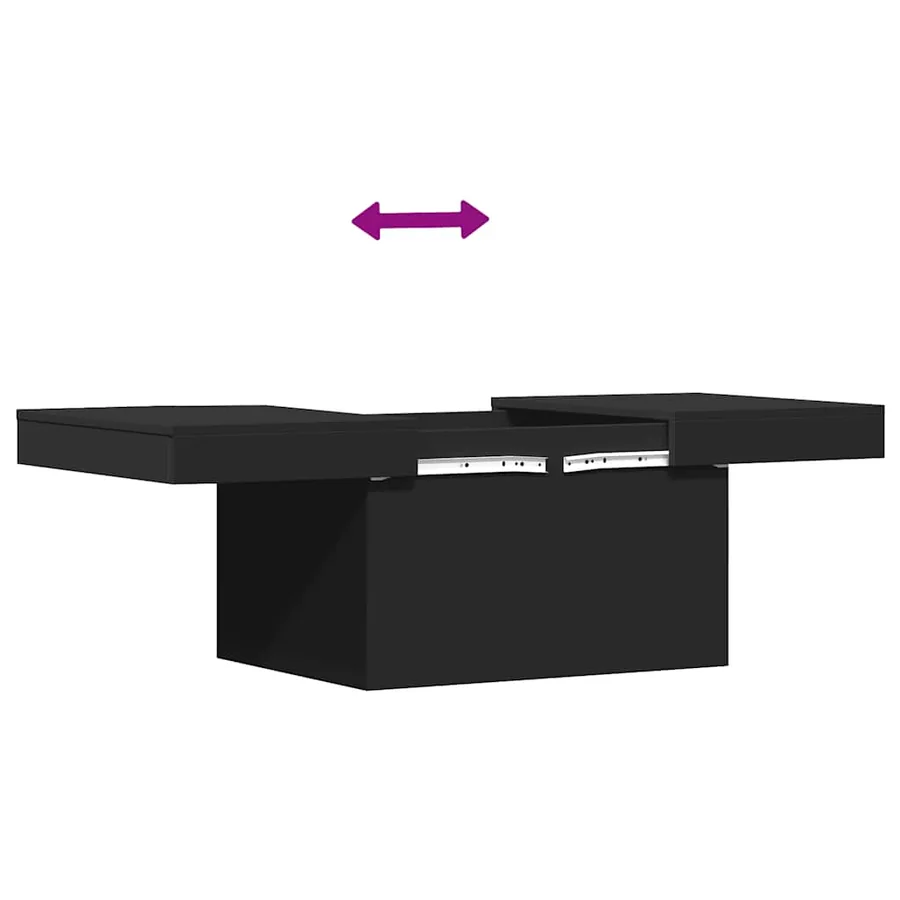 Table basse noir 100x55x40 cm bois d'ingénierie - 9