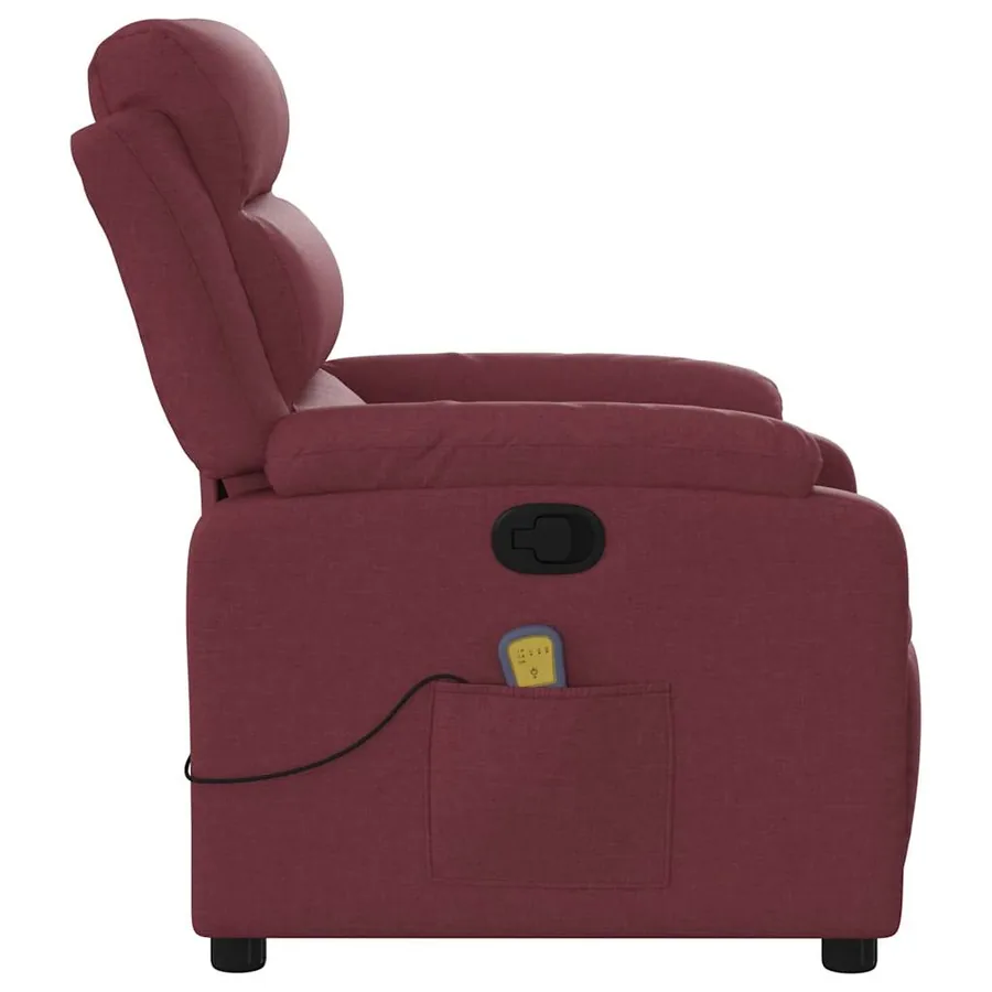 Fauteuil de massage inclinable Rouge bordeaux Tissu - 8