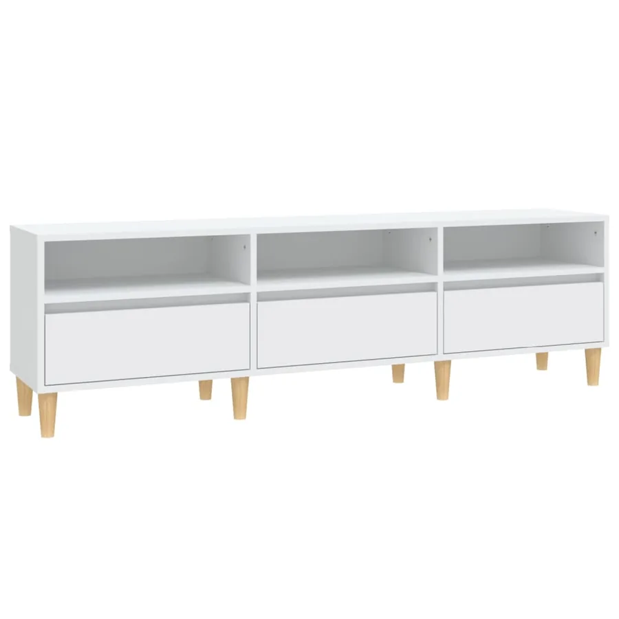 Meuble TV blanc 150x30x44,5 cm bois d'ingénierie - 2