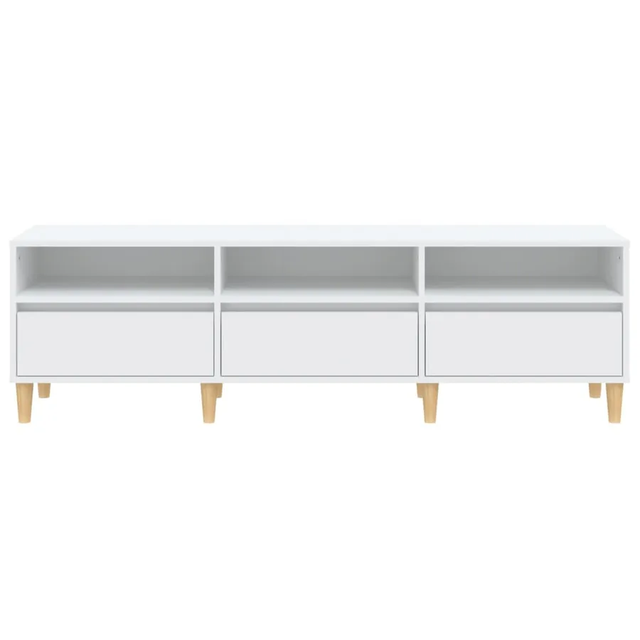 Meuble TV blanc 150x30x44,5 cm bois d'ingénierie - 6