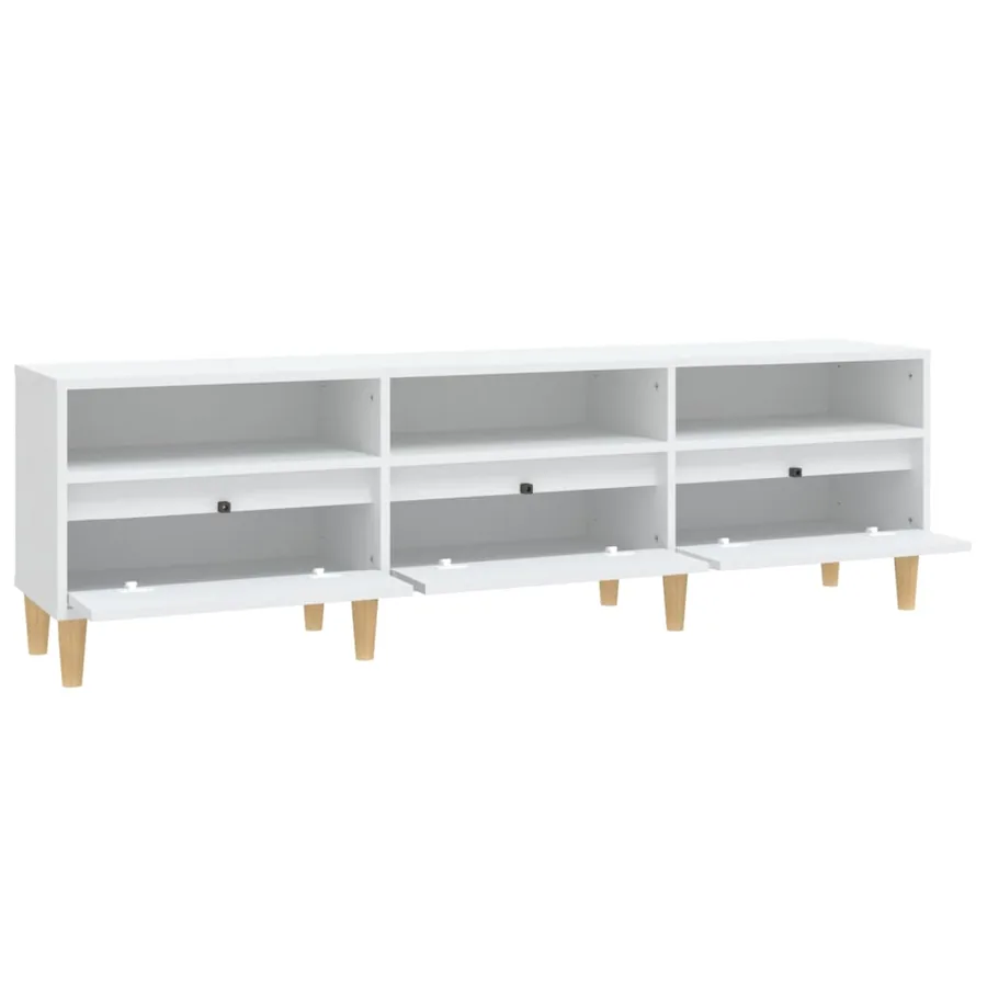Meuble TV blanc 150x30x44,5 cm bois d'ingénierie - 7