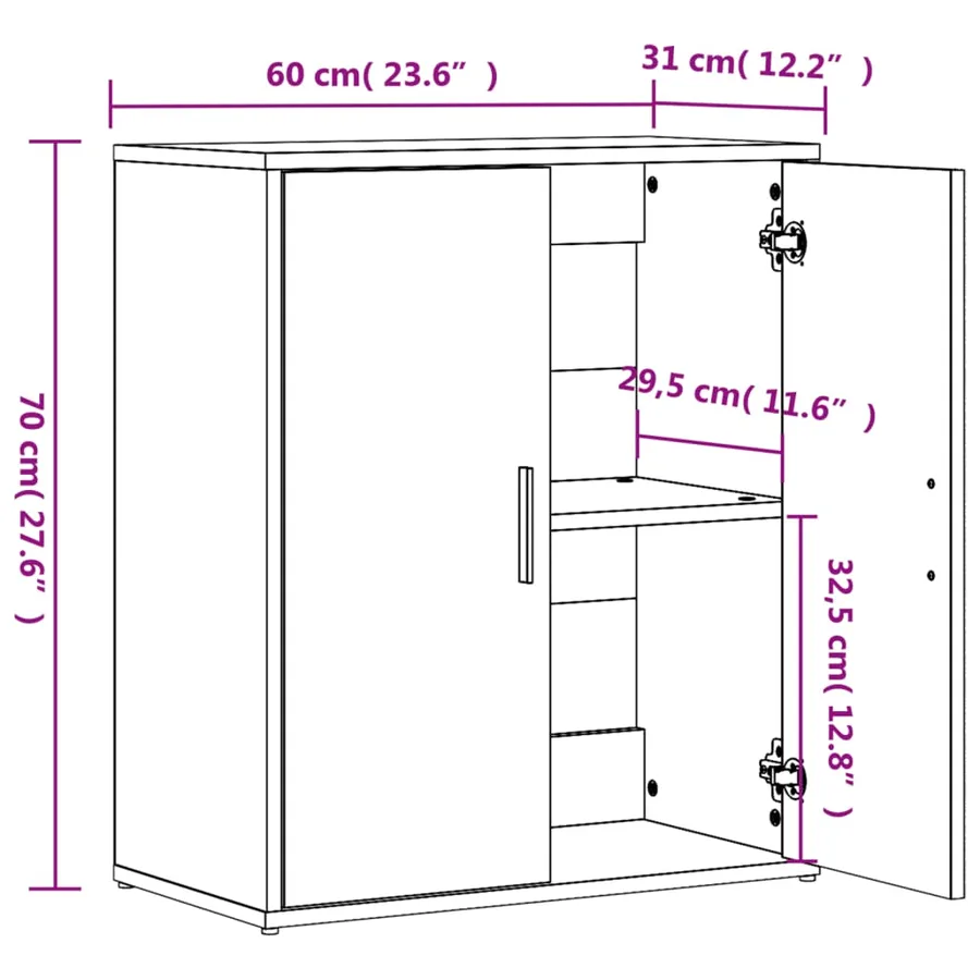 Buffets 2 pcs chêne sonoma 60x31x70 cm bois d'ingénierie - 10
