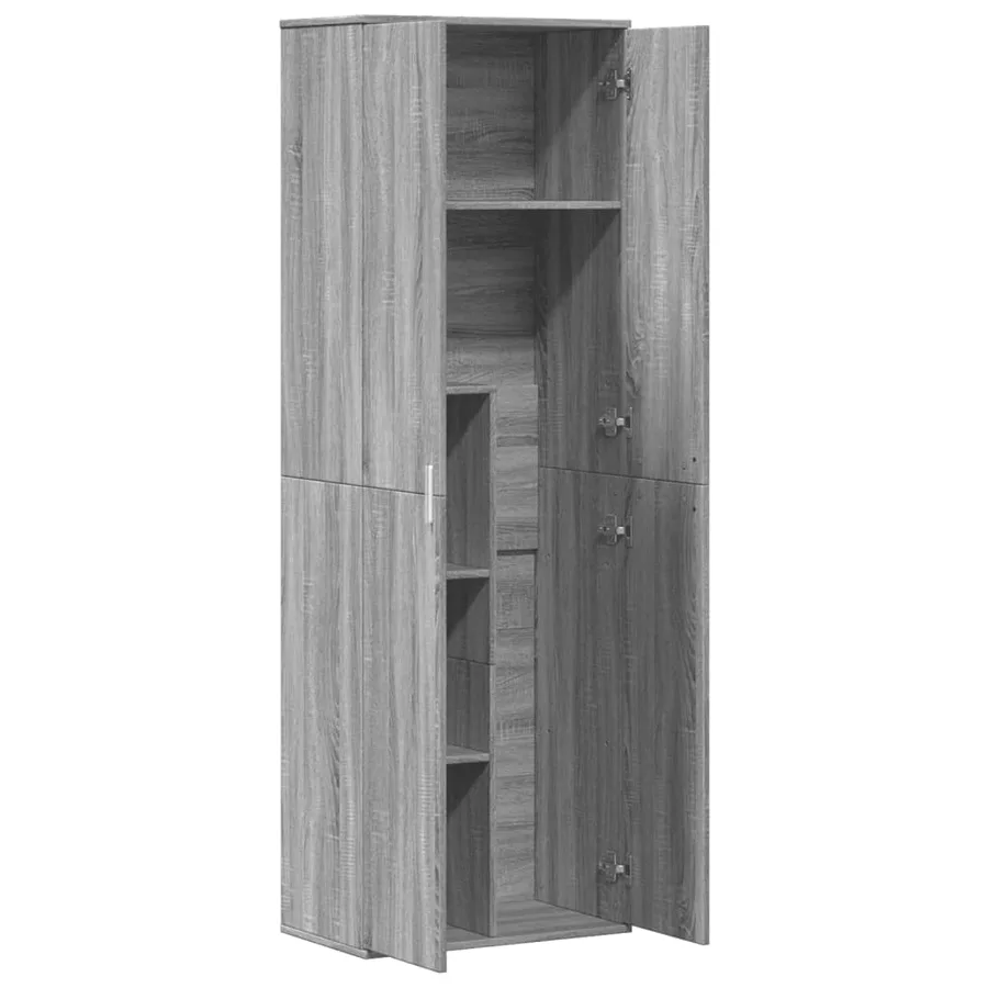 Buffet haut sonoma gris 60x35x180 cm bois d'ingénierie - 6