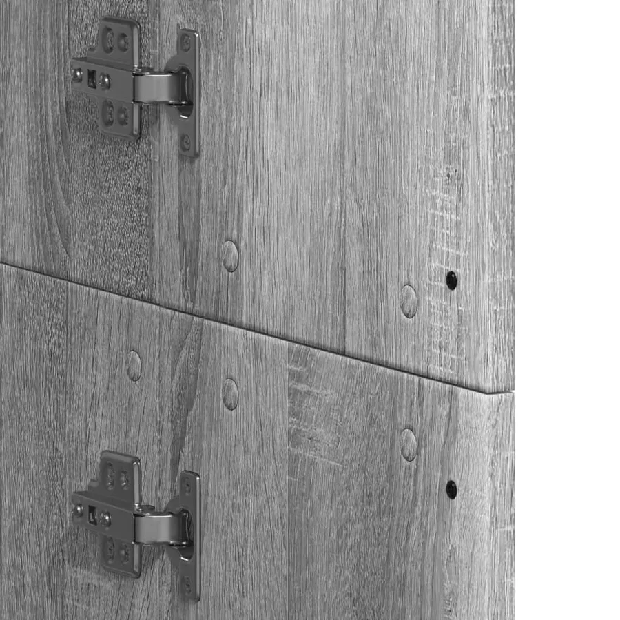 Buffet haut sonoma gris 60x35x180 cm bois d'ingénierie - 8