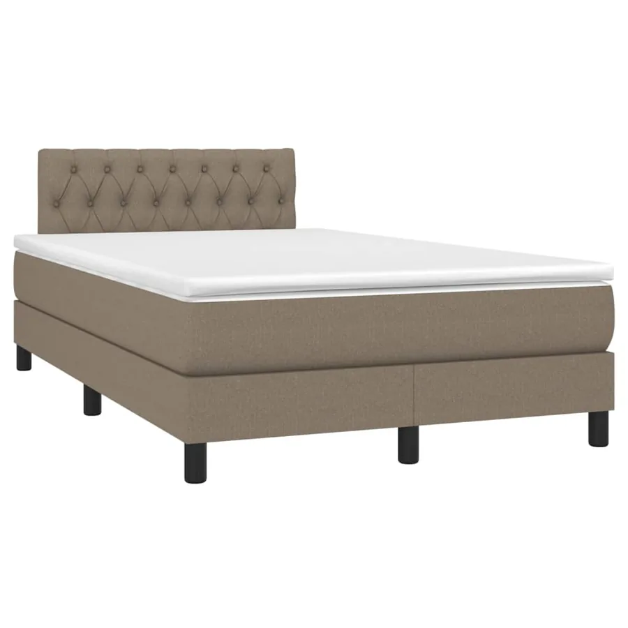 Sommier à lattes de lit avec matelas LED Taupe 120x200 cm Tissu - 3