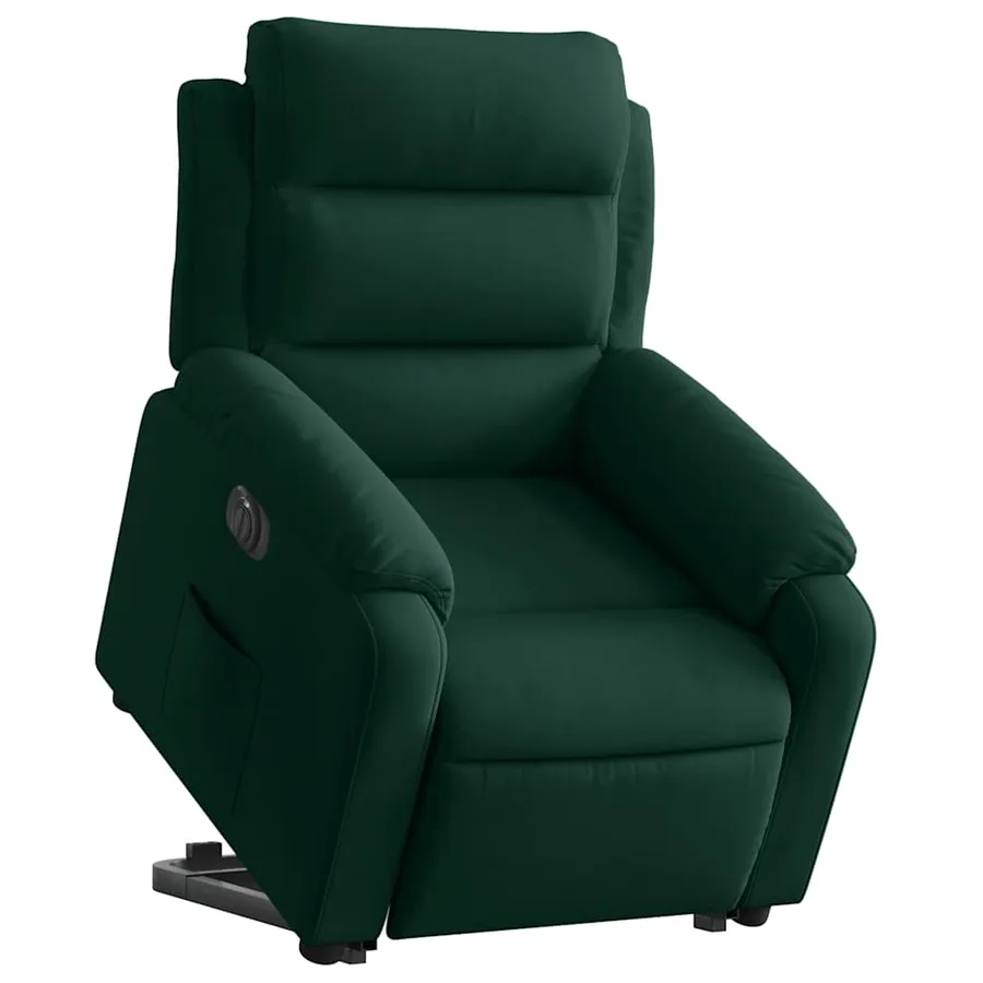 Fauteuil inclinable électrique vert foncé velours - 3