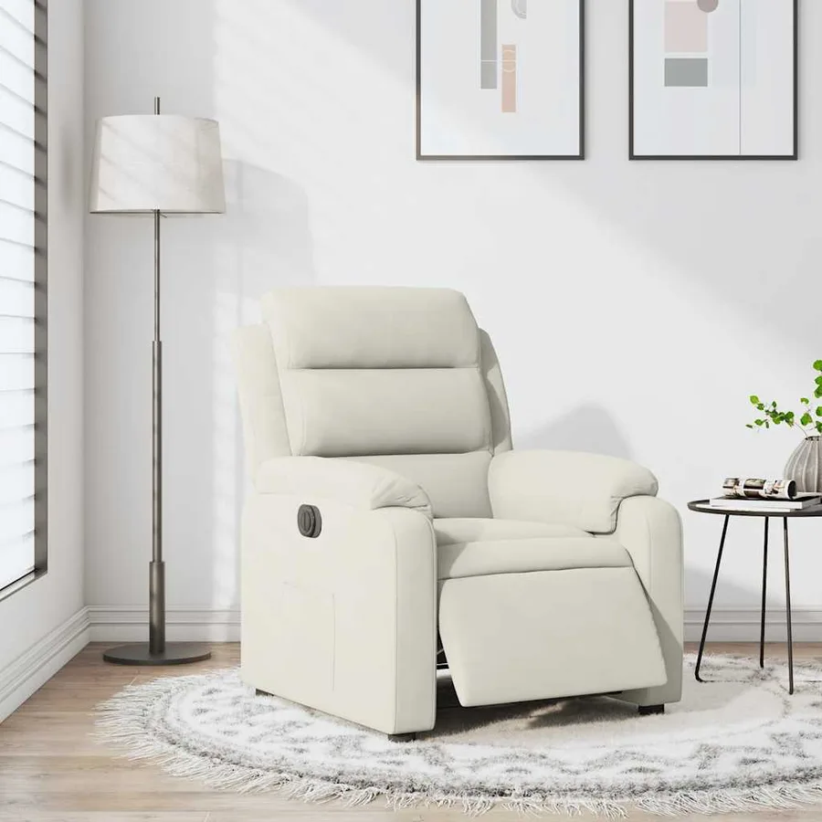 Fauteuil inclinable électrique Crème Velours - 16