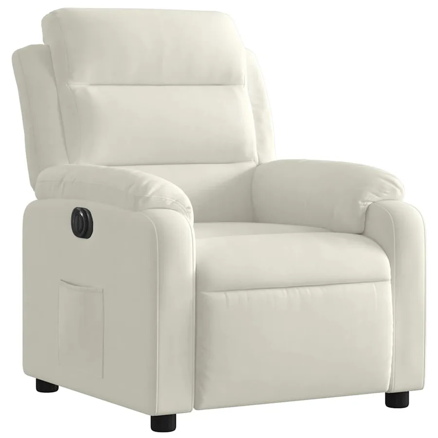 Fauteuil inclinable électrique Crème Velours - 4