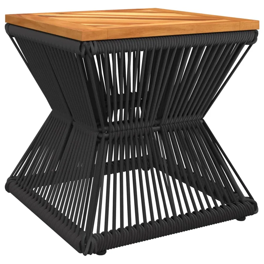 Table basse avec base en fil de fer noir bois d'acacia massif - 2
