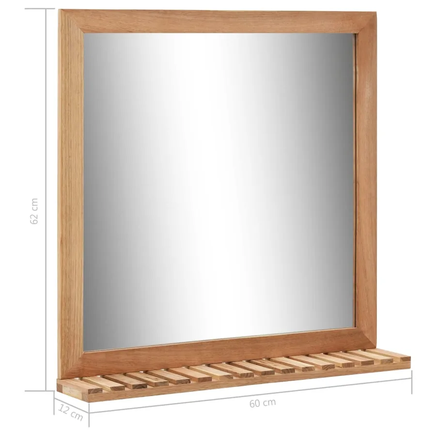 Miroir de salle de bain 60 x 12 x 62 cm Bois de noyer massif - 7