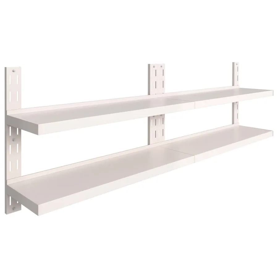 Étagères murales flottantes à 2 niveaux 2 pcs Inox 240x30 cm - 2