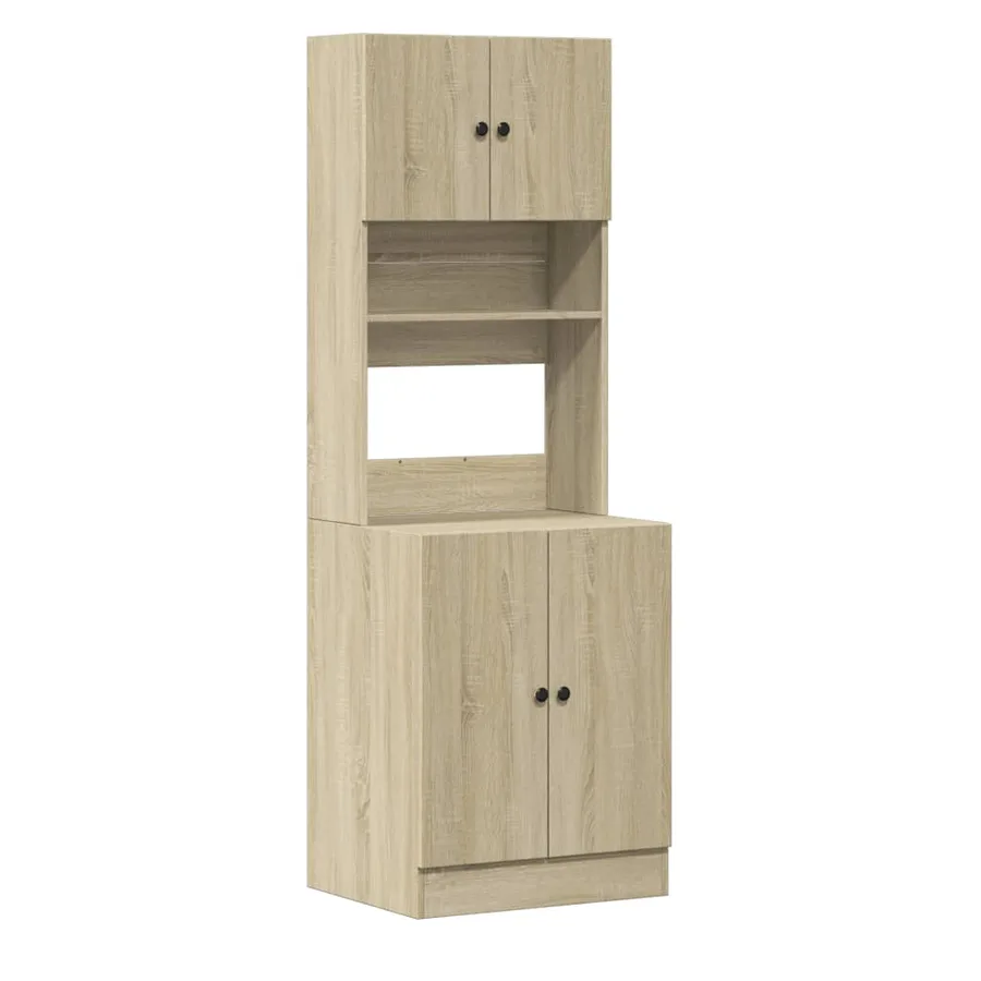 Armoire de cuisine chêne sonoma 60x50x180 cm bois d'ingénierie - 2