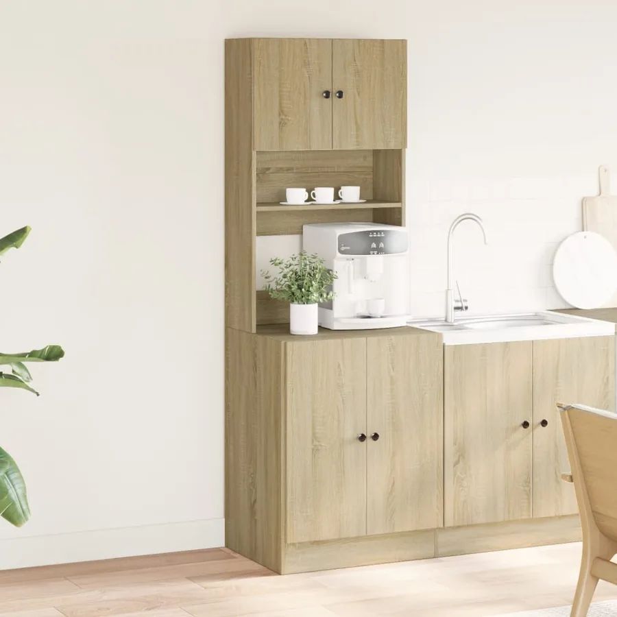 Armoire de cuisine chêne sonoma 60x50x180 cm bois d'ingénierie - 3