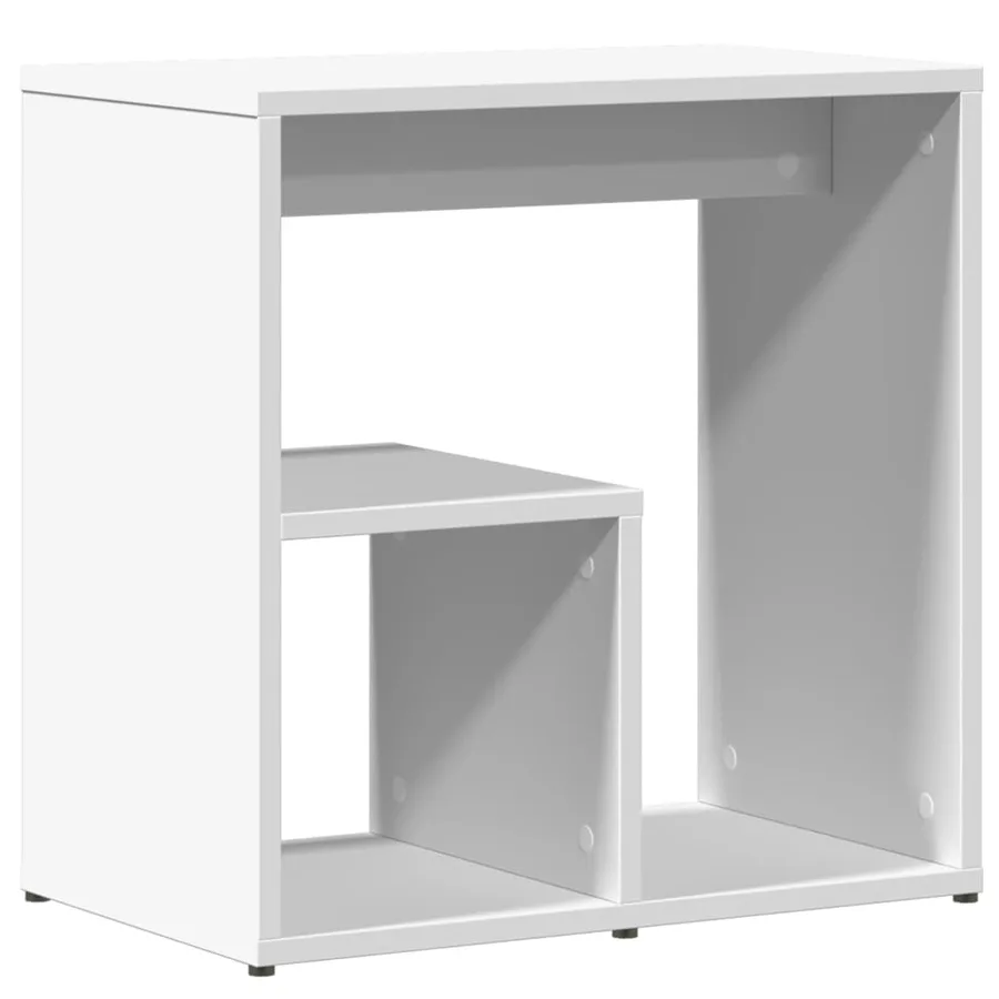 Table d'appoint blanc 50x30x50 cm bois d’ingénierie - 2