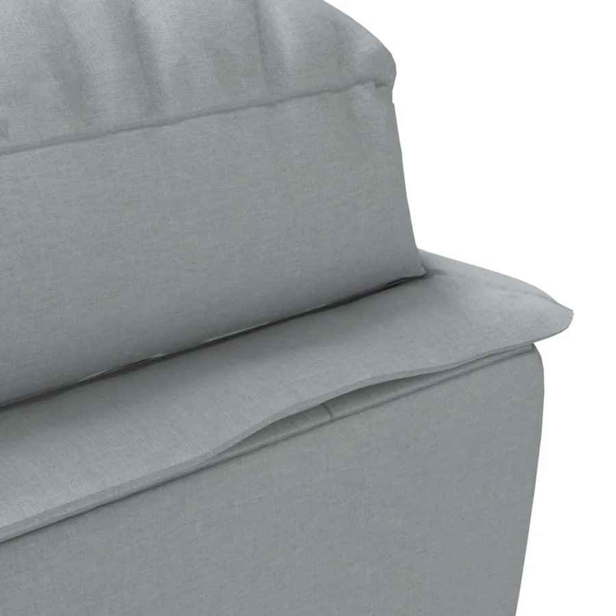 Chaise longue avec coussins gris clair tissu - 7