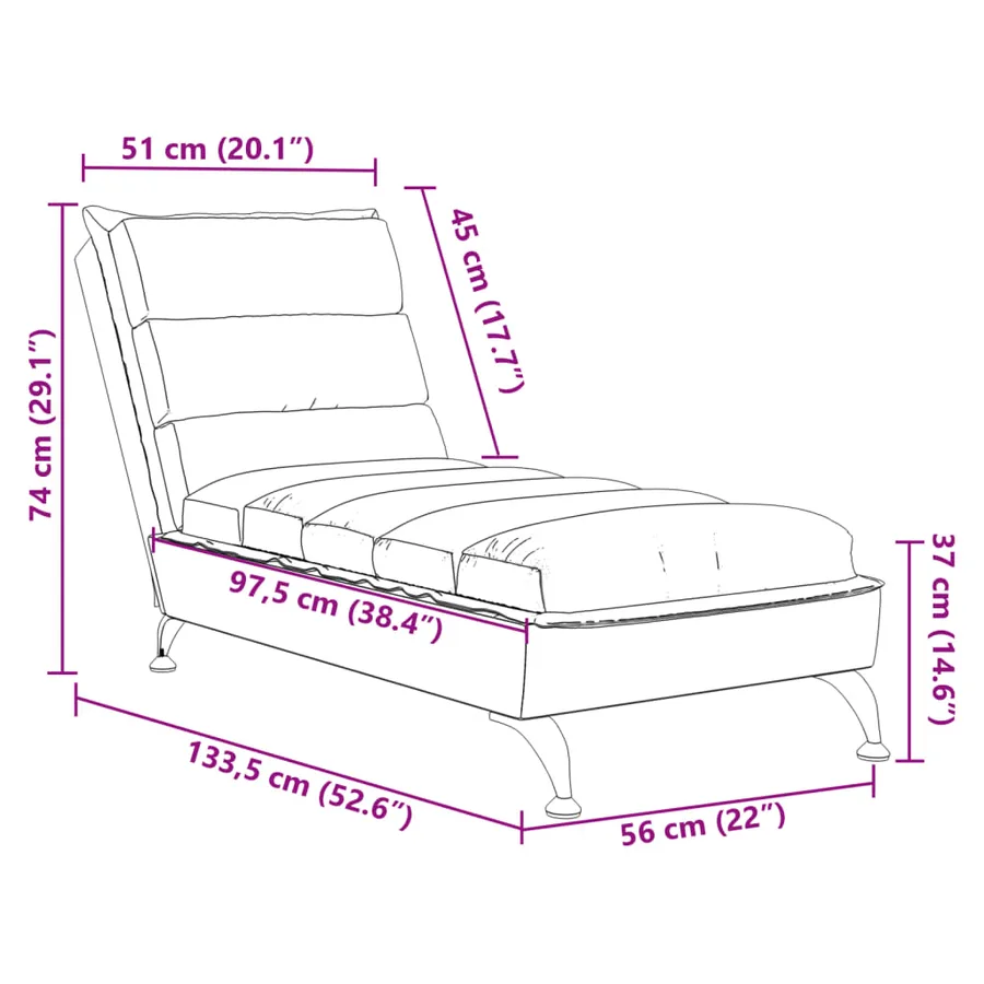 Chaise longue avec coussins gris clair tissu - 9