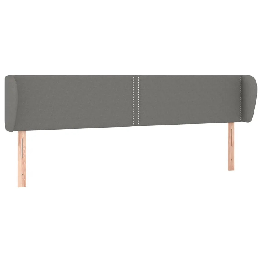 Tête de lit avec oreilles Gris foncé 183x23x78/88 cm Tissu - 2