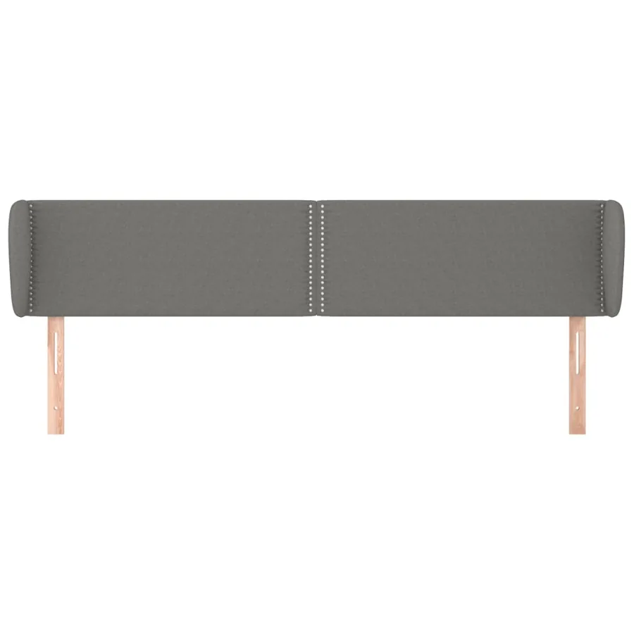 Tête de lit avec oreilles Gris foncé 183x23x78/88 cm Tissu - 3