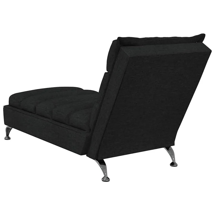 Chaise longue de massage avec coussins noir tissu - 6
