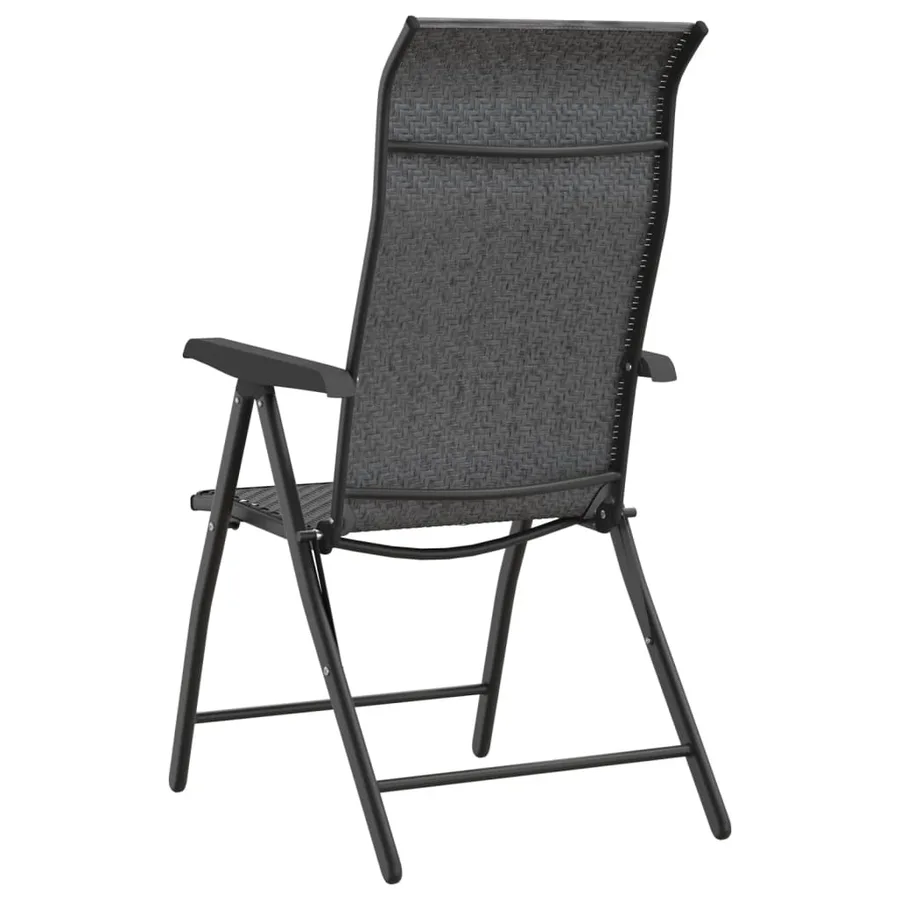 Chaises pliables de jardin lot de 8 gris résine tressée - 8