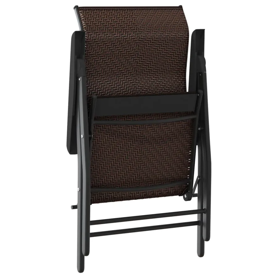 Chaises pliables de jardin lot de 8 marron résine tressée - 6