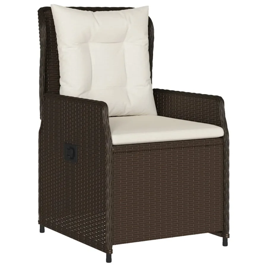 Chaises inclinables de jardin lot de 2 marron résine tressée - 4