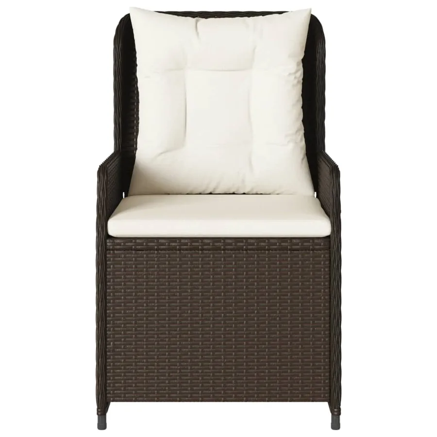Chaises inclinables de jardin lot de 2 marron résine tressée - 5