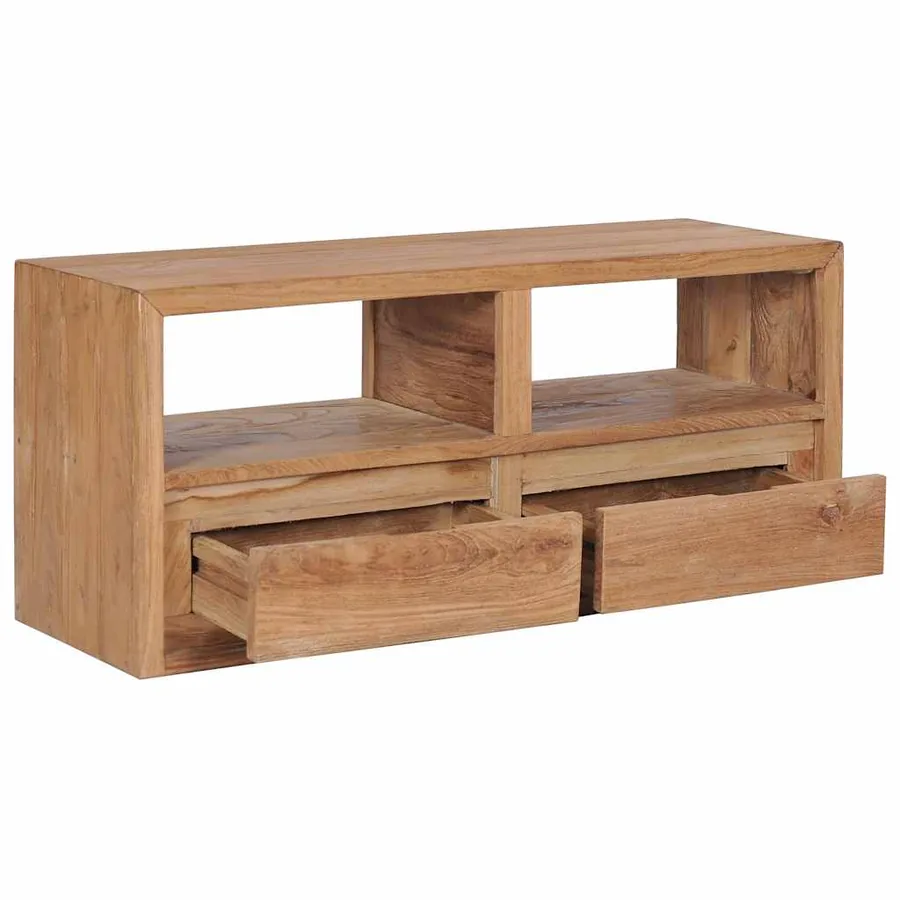 Meuble TV 90x30x40 cm bois de teck solide - 2
