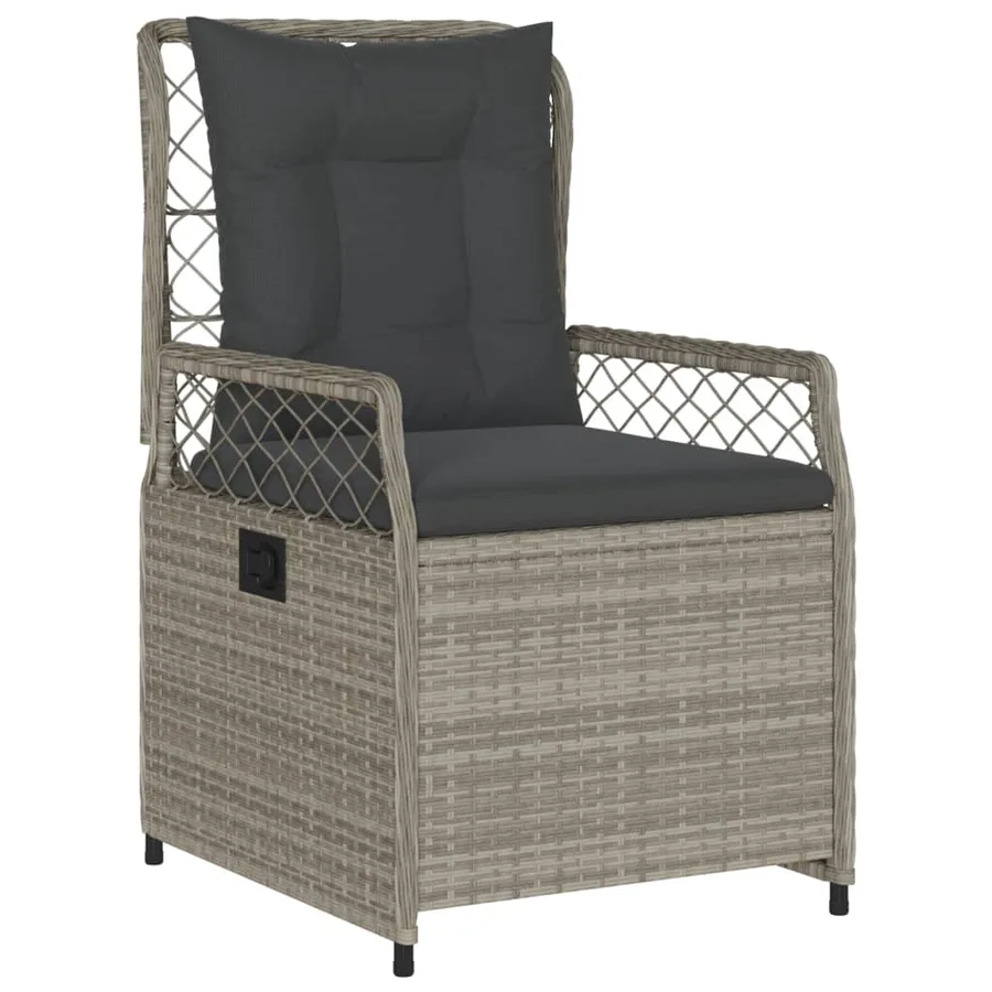 Chaises inclinables de jardin lot de2 gris clair résine tressée - 4