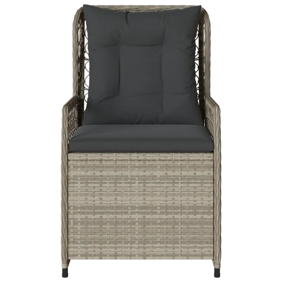 Chaises inclinables de jardin lot de2 gris clair résine tressée - 5