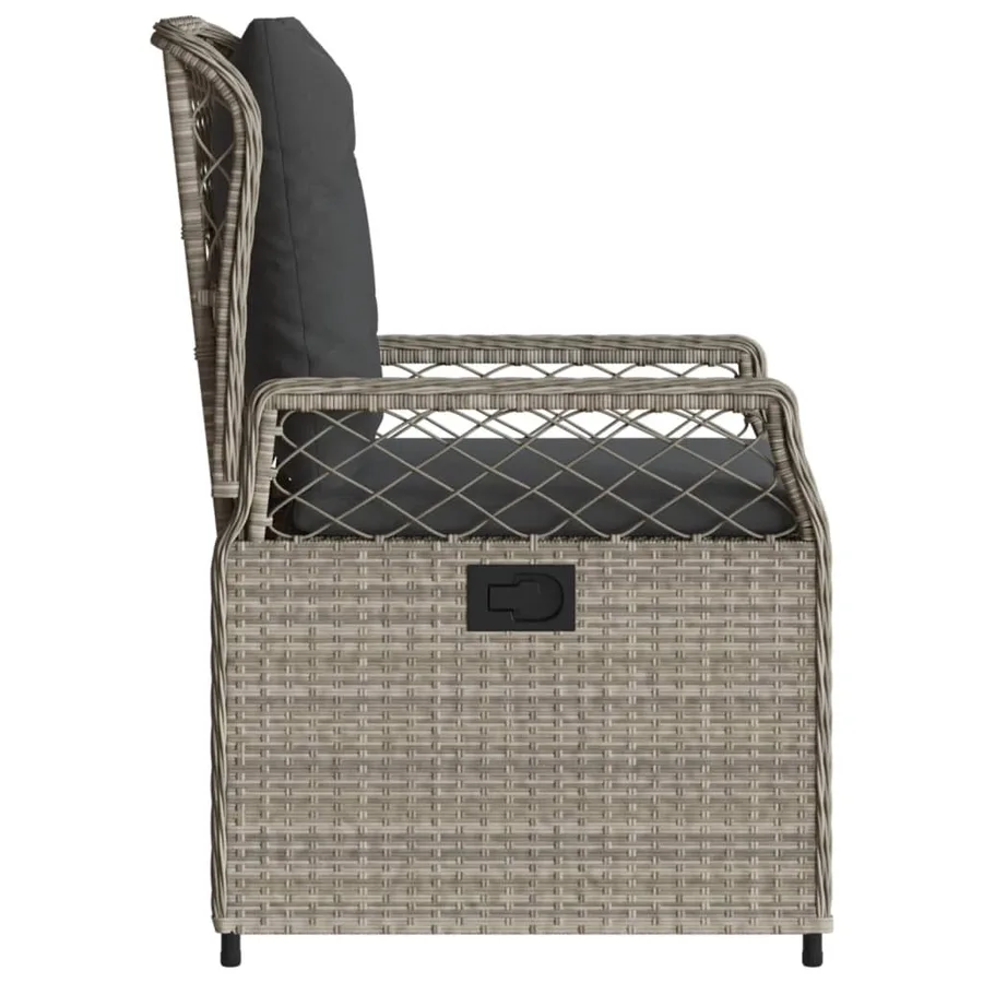 Chaises inclinables de jardin lot de2 gris clair résine tressée - 6