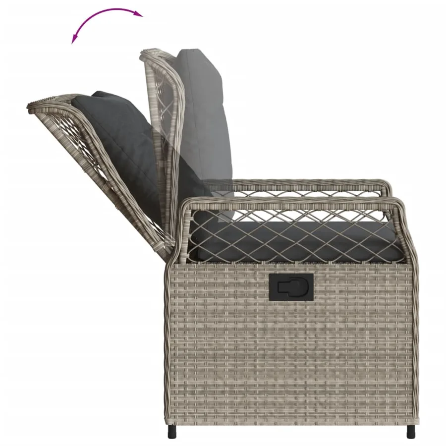 Chaises inclinables de jardin lot de2 gris clair résine tressée - 8