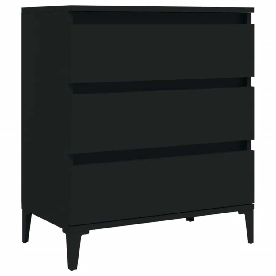 Buffet Noir 60x35x70 cm Bois d'ingénierie - 2