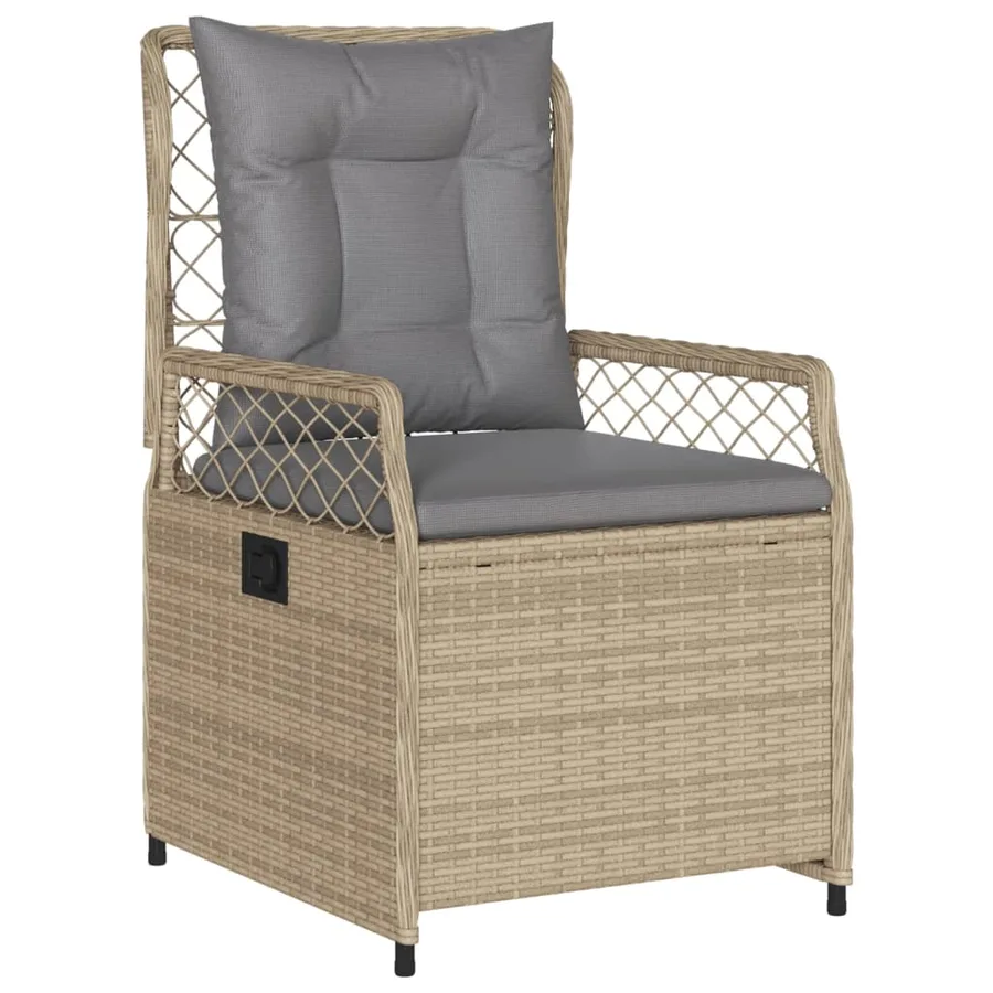 Chaises inclinables de jardin lot de 2 beige résine tressée - 4