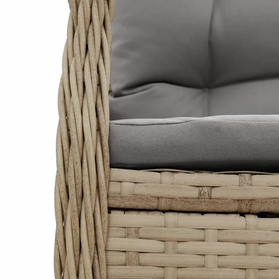 Chaises inclinables de jardin lot de 2 beige résine tressée - 9