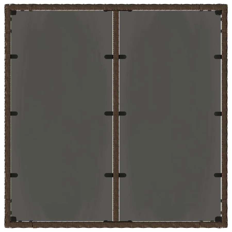 Table de jardin avec dessus en verre marron résine tressée - 7