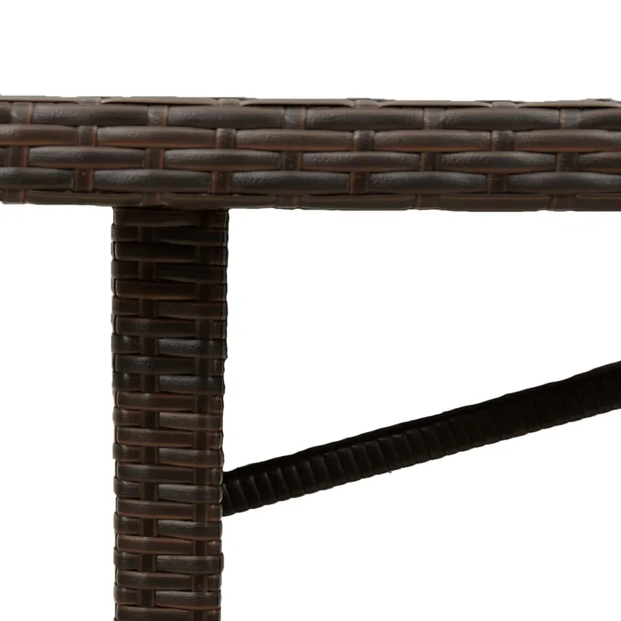 Table de jardin avec dessus en verre marron résine tressée - 8