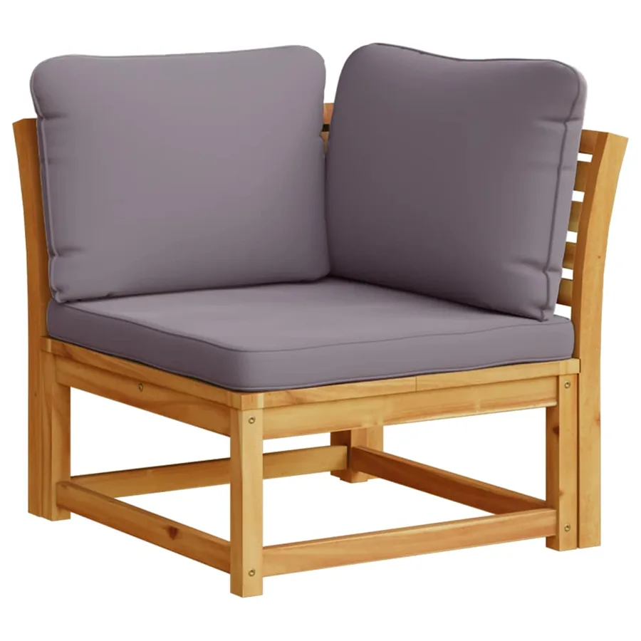 Salon de jardin 4 pcs avec coussins Bois d'acacia solide - 3