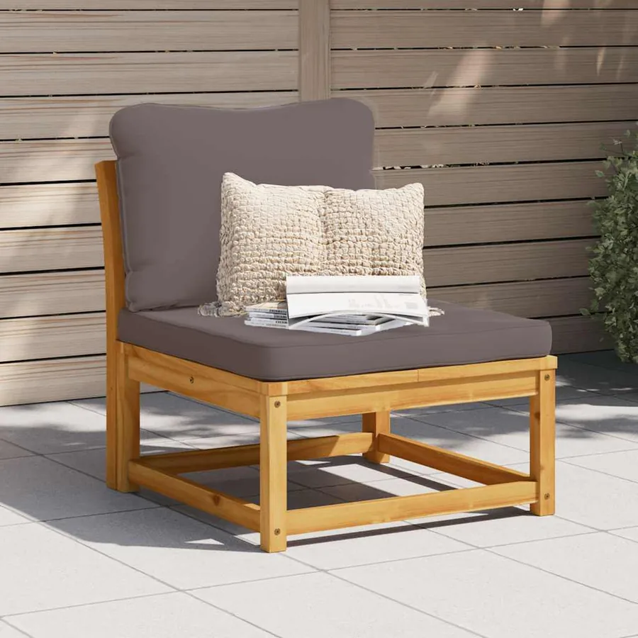 Salon de jardin avec coussins bois massif d'acacia