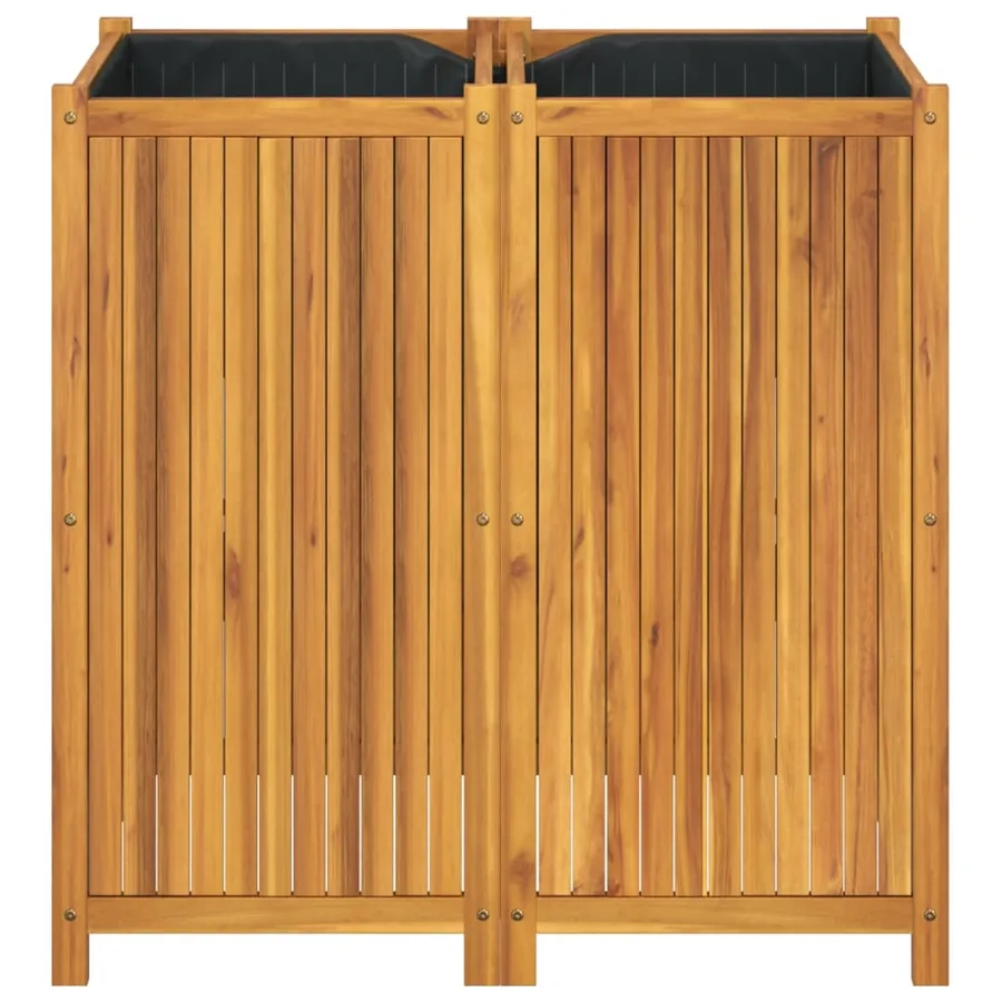 Jardinière avec doublure 100x50x100 cm bois massif d'acacia - 4