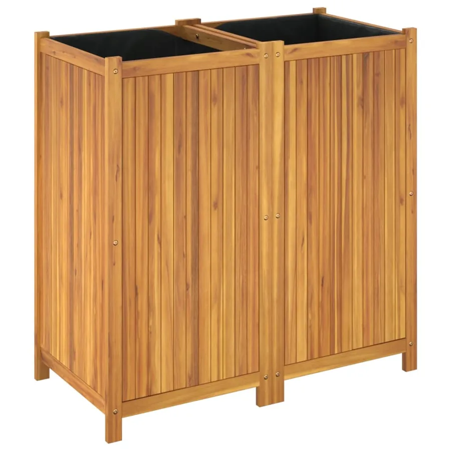 Jardinière avec doublure 100x50x100 cm bois massif d'acacia - 7