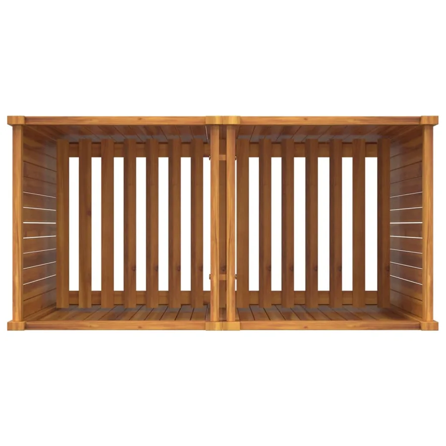 Jardinière avec doublure 100x50x100 cm bois massif d'acacia - 8