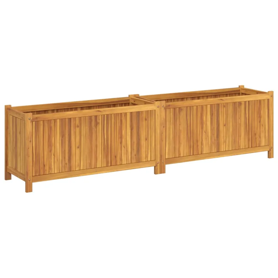 Jardinière avec doublure 199x38,5x50 cm bois massif d'acacia - 5