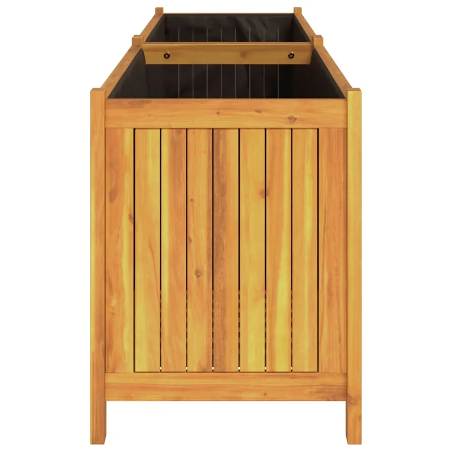 Jardinière avec doublure 199x38,5x50 cm bois massif d'acacia - 6