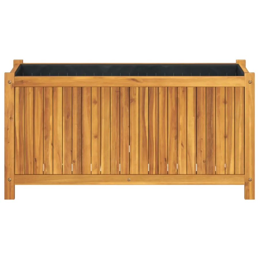 Jardinière avec doublure 99,5x38x50 cm bois massif d'acacia - 4