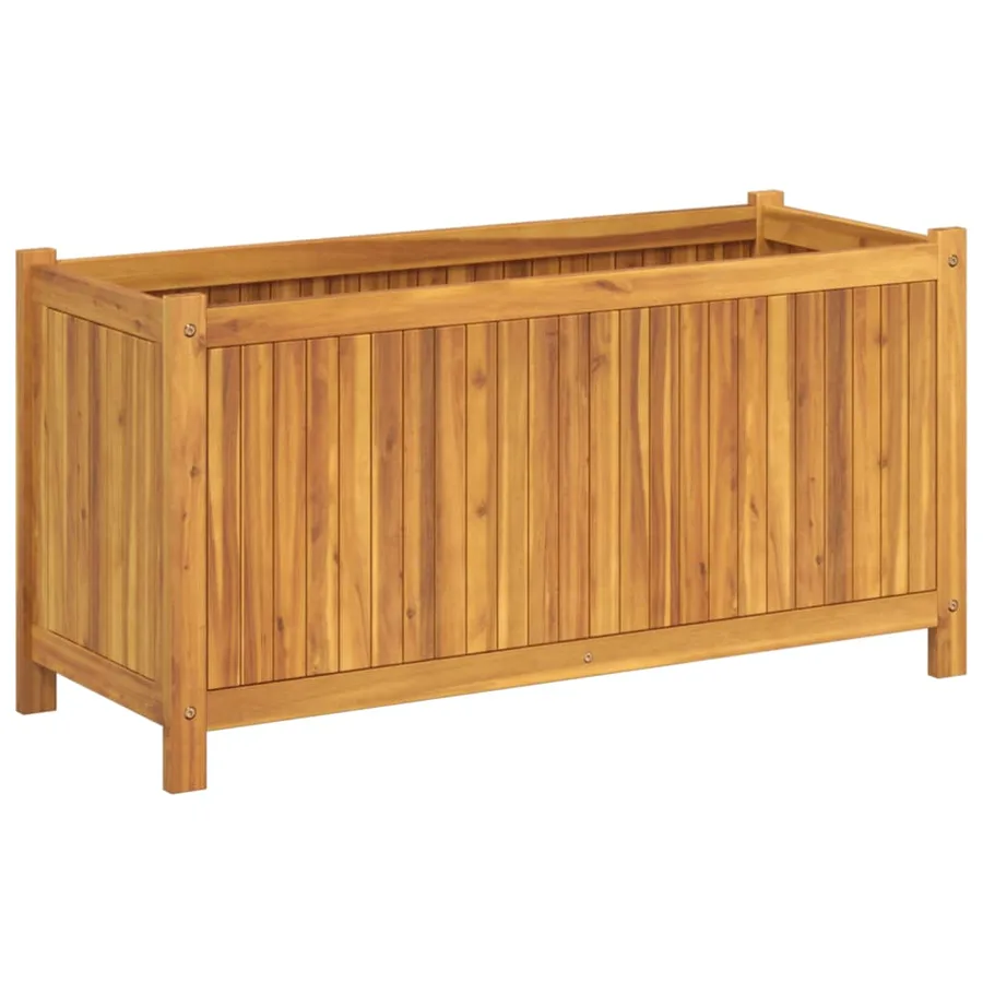 Jardinière avec doublure 99,5x38x50 cm bois massif d'acacia - 5