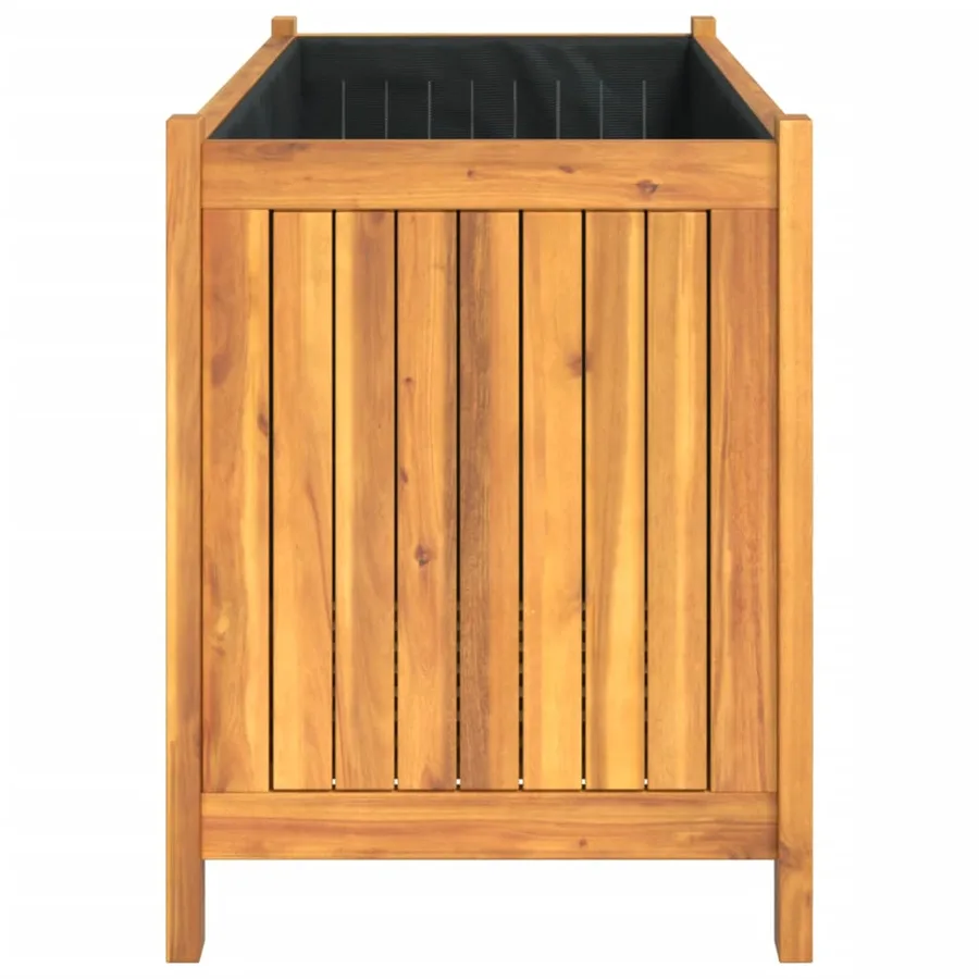 Jardinière avec doublure 99,5x38x50 cm bois massif d'acacia - 6