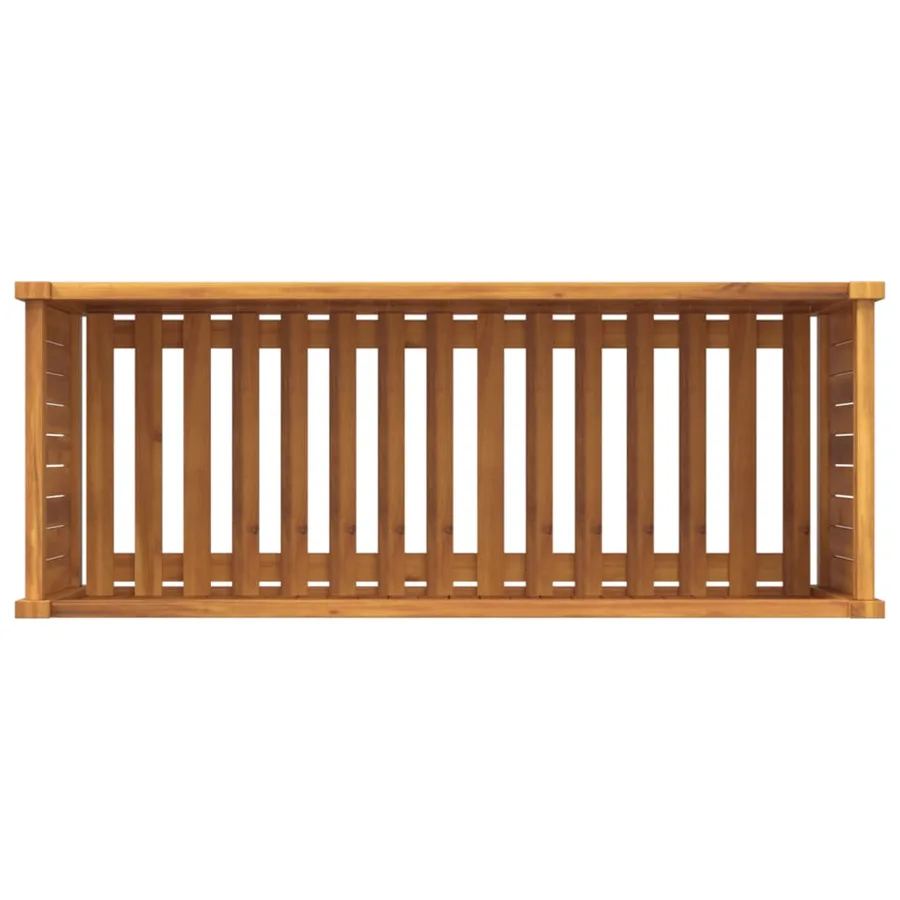 Jardinière avec doublure 99,5x38x50 cm bois massif d'acacia - 8