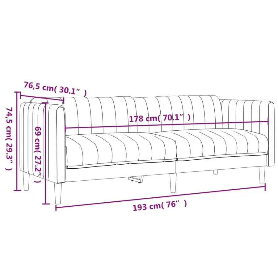 Ensemble de canapés 3 pcs noir tissu - 9