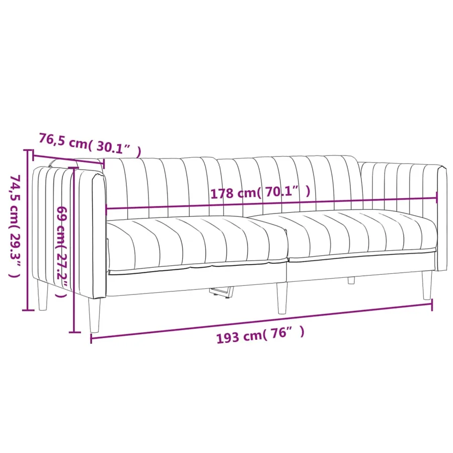 Ensemble de canapés 3 pcs vert foncé tissu - 9